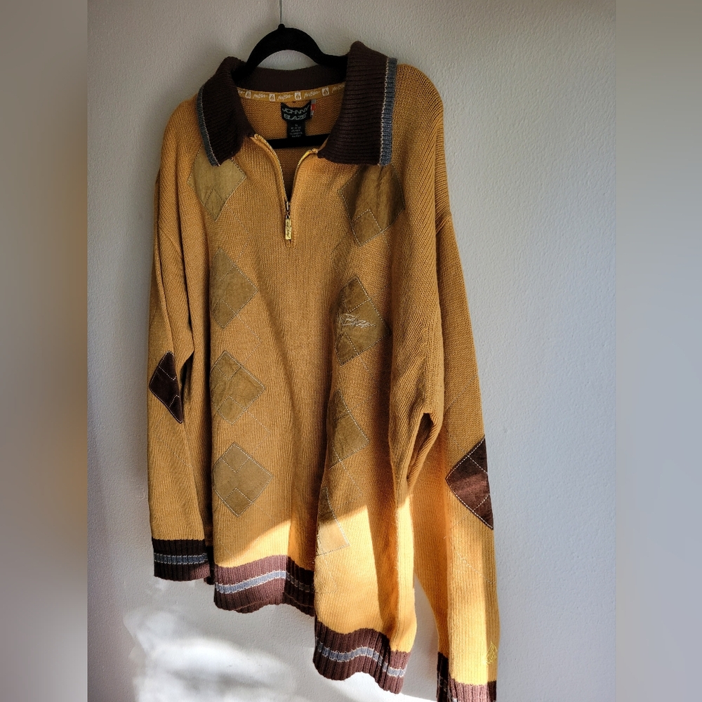 Vintage JOHNNY BLAZE Y2k Sweater with Geometric Pattern